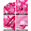 Miniatyrbild 5 av 5: Herr Hawaiian skjorta och shorts set Regular Fit kortärmad casual funky strand flamingo skjorta set 3XL Pink