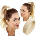 Miniatyrbilde 1 av 4: Foldbar én bred ponni-båndklemme bred ponni-hårbånd silikonhårstrik Beige