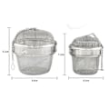 Miniatyrbillede 2 af 5: 4 stk. Tekugle i rustfrit stål, 2 størrelser ekstra fintmasket teinfuser med forlænget kæde H Silver