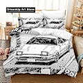 Miniatyrbilde 1 av 5: v533 Sengetøy Mote Initial D AE Sengesett Gutter Jenter Twin Queen King Size Dynetrekk Putetrekk Seng gutter Voksen Soverom 3-delt Sengesett (1 135x200cm 53x78in