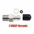 Miniatyrbillede 2 af 3: Pcp 8mm Han Quick Hovedforbindelse 1/8 Npt 1/8bspp M10 M8 En Vejs Foster Rustfrit Stål Fyld Nippel Med Pakning Støvkappe O-ring