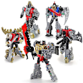 Miniatyrbillede 3 af 5: Bpf Dinoking Dinobot G1 Transformation Dinosaurer Actionfigur Legetøj Model Grimlock Slag Sludge Snarl Swoop Deformation Bil Robot BPF Grimlock no box