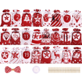 Miniatyrbillede 7 af 11: 24ST Jul Adventskalender Gaveposer Trækpose Party D red 24pcs