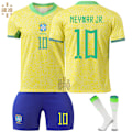 Miniatyrbilde 1 av 2: 2425 Brasil Trøye Voksen Barn Sett Fotballdrakt 10 NEYMAR JR. 26
