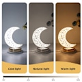 Miniatyrbilde 3 av 5: Månelampe, 3 fargemoduser Touch Lunar Lamp, Krystallbordlampe for barn Flickr rom Ramadan-dekorasjoner Moon