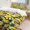 Miniatyrbild 1 av 5: x91 Minion 3-delat Sängklädesset Varmt Och Bekvämt Mjukt Påslakanset med 1 Påslakan Och 2 Örngott för Sovrum b91 200x200cm 78x78in
