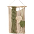 Miniatyrbilde 1 av 5: Macrame Veggteppe Stor 40x60 Cm, Håndlaget Macrame Dekorasjon (grønn)