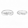Pikkukuva 3 / 5: Hampaaton ja Valohirmu Säädettävä Seurustelusormus – Symbol of Bond and Adventure A pair