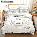 Miniatyrbild 1 av 5: v858 Sängkläder Animation Cinnamoroll Örngott Sängkläder Set Tecknad Barnrum Vuxen Dubbel Bekväm Säng Full Twin King Size 3-Delars Sängkläder 135x200cm 53x78in