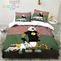 Miniatyrbild 1 av 5: v2317 Sängkläder Tecknad Calvin Hobbes Sängset Enkel Twin Full Queen King Size Sängset Vuxen Barn Sovrum Sängkläder Gåva 3-Delars Sängset (1 Täcke 135x200cm 53x78in