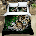 Miniatyrbild 1 av 5: v908 Sängkläder leopardtryckta Bäddset utsökta sängtillbehör set påslakan säng täcke set bäddset lyxig födelsedagspresent 3-delars Sängkläder 200x200cm 78x78in