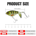 Miniatyrbillede 3 af 5: 3 stk. Bass Whoper Plopper lokkemad, plopper med flydende roterende hale, basfiskeri med modhager trekrog