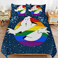 Miniatyrbilde 1 av 5: x310 Ghostbusters Dynetrekk Mikrofiber Sengesett 3D Trykt Lettvekt 3-delt Dynesett, 1 Dynetrekk og 2 Putetrekk for Barn Gutt 200x200cm 78x78in