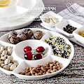 Miniatyrbillede 3 af 5: Plastikbakke Mad Frugt Slikbakke Appetizer Serveringsplade Med 5 Rum