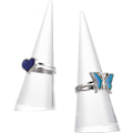 Miniatyrbilde 1 av 6: 2 stk. gjennomsiktig akryl krystallringholder smykker ringdisplayholder kjegle ringholder enkelt finger ringer utstillingsstativ for smykker bryllupsring