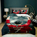 Miniatyrbild 1 av 5: v1194 Sängkläder - Påslakanset Ronaldo Fotbollsstjärna Tryckt Sängklädesset för Pojkar och Flickor, Mjukt och Andningsbart Täcke, Enkel Storlek Present 3-Delar 135x200cm 53x78in