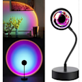 Miniatyrbilde 1 av 3: Sunset Lampe Tiktok Lampe, 360 graders Chill Vibe Sunset Projeksjonslampe, Dimbar LED Nattlys Sunset Lampe Projektor for Barnerom/Kontor Sunset Rainbow
