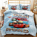 Miniatyrbild 1 av 4: v5214 Sängkläder Bilar Blixten McQueen Kollektion Open Road Påslakanset Sängkläder IU5214 200x200cm 78x78in