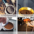 Miniatyrbild 4 av 5: Espressokaffeomrörare, Naturligt Träkaffeomrörningsverktyg Med Stativ, Rostfritt Stål Kaffeomrörare Nåldispenser För Espressodispensering (b) Hy