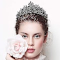 Miniatyrbillede 3 af 3: 1 stk. Sort Krone Tiara Barok Dronning Krone Sort Bryllup Tiara Til Kvinder Halloween Fest