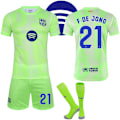 Pikkukuva 1 / 2: 24-25 Barcelonan vieraspaita lapsille ja aikuisille, jalkapallopaita sukilla No.21 F.DE JONG No.21 F.DE JONG No.21 F.DE JONG M
