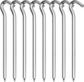 Heavy Duty Metal Tent Stakes, 8-Pack for Camping, Tarps, and Hard Ground