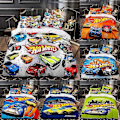 Miniatyrbild 3 av 5: v5010 Sängkläder Hot Wheels Sängset Påslakan Örngott Presenter Sängkläder IU5010 135x200cm 53x78in