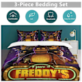 Miniatyrbilde 5 av 5: x284 Five Nights at Freddy's FNAF Dynetrekk Mikrofiber Sengetøy Sett 3D Trykt Lettvekt 3-delt Dynesett, 1 Dynetrekk og 2 Puter 200x200cm 78x78in