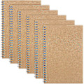 Miniatyrbillede 1 af 5: 6 stk. A5 skitsebog, spiral notesbog kraft cover blank skitseblok, skitse tegne notesbog til kunst, 100 sider/ 50 ark hvidt patronpapir 80gsm papir F