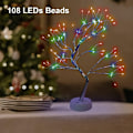Miniatyrbilde 6 av 8: Flerfarget LED-trelys med fjernkontroll, 108 justerbare innendørs-julelys for f Material: Polyester Material: Polyester