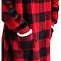 Miniatyrbilde 3 av 5: Ekstra lang hettegenser-teppe for kvinner Oversized bærbart teppe Koselig myk komfortabel Sherpa fleece gigantisk bærbart hettegenser-teppe genser (lys grå) red