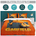 Miniatyrbilde 5 av 5: x69 Garfield Dynetrekk Mikrofiber Sengetøy Sett 3D Trykt Lettvekt 3-delt Dynesett, 1 Dynetrekk og 2 Putetrekk for Barn Gutter Gir 240x260cm 94x102in
