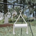 Pikkukuva 3 / 5: Farfi Paper Roll Holder Macrame Smooth Stick Monikäyttöinen Ulkona Ripustettava Paperipyyheteline Kotiin Leirintään Beige