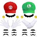 Pikkukuva 1 / 5: Super Mario Bros Mario ja Luigi Hatut, Kepsit, Vihjeet, Hanskat, Napit, Cosplay-asu