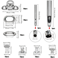Miniatyrbillede 5 af 5: Illets ovale Twist Lock i messing nikkel drejelig spænde med værktøj øje til presenning stof DIY håndværk læder pung