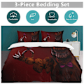 Miniatyrbild 5 av 5: v1324 Five Nightat Freddy Täcke Set Tjockt Mjukt 3 Delars Sängklädesset Året Runt Täcke med 2 Örngott för Vuxna Kvinnor Flickor Tonåringar Hemrum 135x200cm 53x78in
