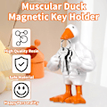 Miniatyrbillede 3 af 6: Pipihome Magnetisk Gåseand Nøgleholder Muskuløs And Statue Ornament Sød Harpiks Muskuløs Gåseand Statue Sjov Dyremagnetisk Nøgleholder