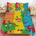 Miniatyrbilde 1 av 5: x141 Numberblocks Dynetrekk Mikrofiber Sengetøy Sett 3D Trykt Lettvekt 3-delt Dynesett, 1 Dynetrekk og 2 Putetrekk for Barn Gutt 135x200cm 53x78in
