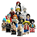 Miniatyrbillede 1 af 5: One Piece sæt byggeklodser minifigurer 14 typer af Luffy Qiaoban Nami små partikel legetøj