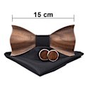 Miniatyrbild 4 av 4: Herr Bow Ties Naturligt Trä Handgjorda Trä Justerbara Bowties Set
