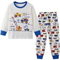 Miniatyrbilde 1 av 5: Barnepyjamas sett 100% bomull dinosaur nattøy lang pyjamas pjs sett småbarn størrelse UK 1-7 år 140 White