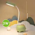 Miniatyrbillede 2 af 6: Børns bordlampe Dinosaur Børneværelse Genopladelig bordlampe Justerbar senglampe med USB LED øjenbeskyttelse Læsebordlampe (Grøn)