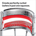 Miniatyrbillede 4 af 5: Triple-stepped Lash Curler, rustfrit stål/rød