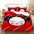 Pikkukuva 1 / 5: v839 Lakanat Kawaii Pucca Sängynpeite Yhden Hengen Parivuoteen Täysikokoinen Queen King Size Setti Aikuisten Lasten Makuuhuoneeseen Pussilakanasetti Anime Lakanasetti 3-osainen Sängynpeite 240x260cm 94x102in