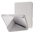 Miniatyrbillede 1 af 4: iPad Air 13 (2024) Etui i PU Læder + TPU + Akryl Smart Tablet Cover med Origami Stativ - Multicolor Grey