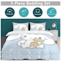 Miniatyrbild 5 av 5: v1425 Cinnamoroll Täcke Set Tjockt Mjukt 3 Delars Sängklädesset Året Runt Täcke med 2 Örngott för Vuxna Kvinnor Flickor Tonåringar Hem Rum Inredning io 135x200cm 53x78in