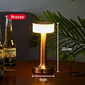 Miniatyrbilde 5 av 5: Metallbordlampe LED oppladbar skrivebordsnattlys USB trådløs berøring restaurant bar soverom dekorative stemningslys Rose gold