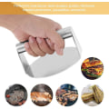 Miniatyrbild 3 av 5: Hamburgerpress, kraftig köttpress 5,51 tum rostfritt stål nonstick hamburgerpress uppgraderad version rund baconpress köttpress press för panini