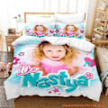 Miniatyrbild 1 av 5: v599 Sängkläder Liknande Nastya Sängset Enkel Twin Full Queen King Size Sängset Vuxen Barn Sovrum Påslakan Set Anime Lakan Set 3-Delars Sängkläder 135x200cm 53x78in