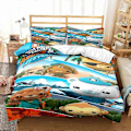 Miniatyrbild 1 av 5: v182 Sängkläder Tecknade Octonauts Sängset, Påslakan Täcke Sängset Quilt Örngott, King Queen Twin Storlek Pojkar Flickor Vuxna 3-Delars Säng 135x200cm 53x78in